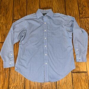 Ralph Lauren Light Blue Checkered Dress Shirt